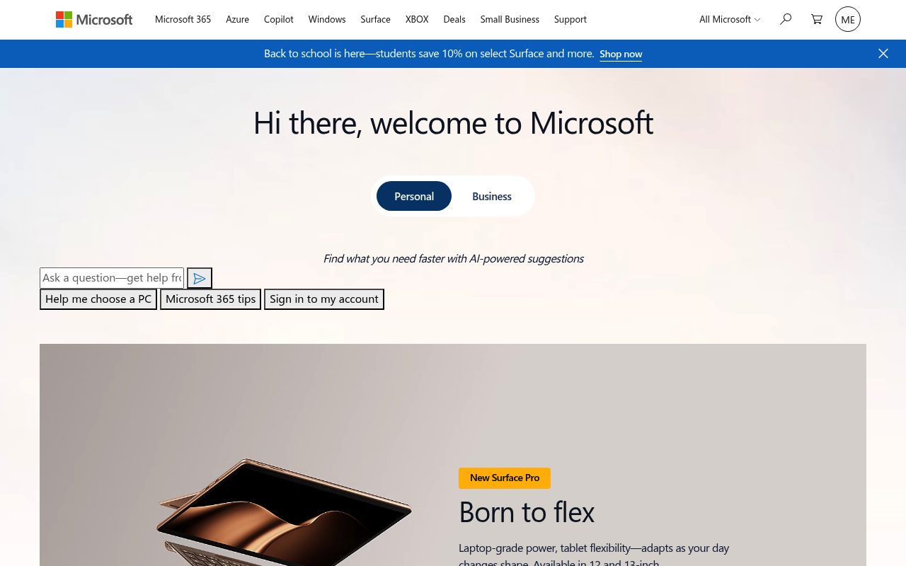 Screenshot of the Microsoft To Do website