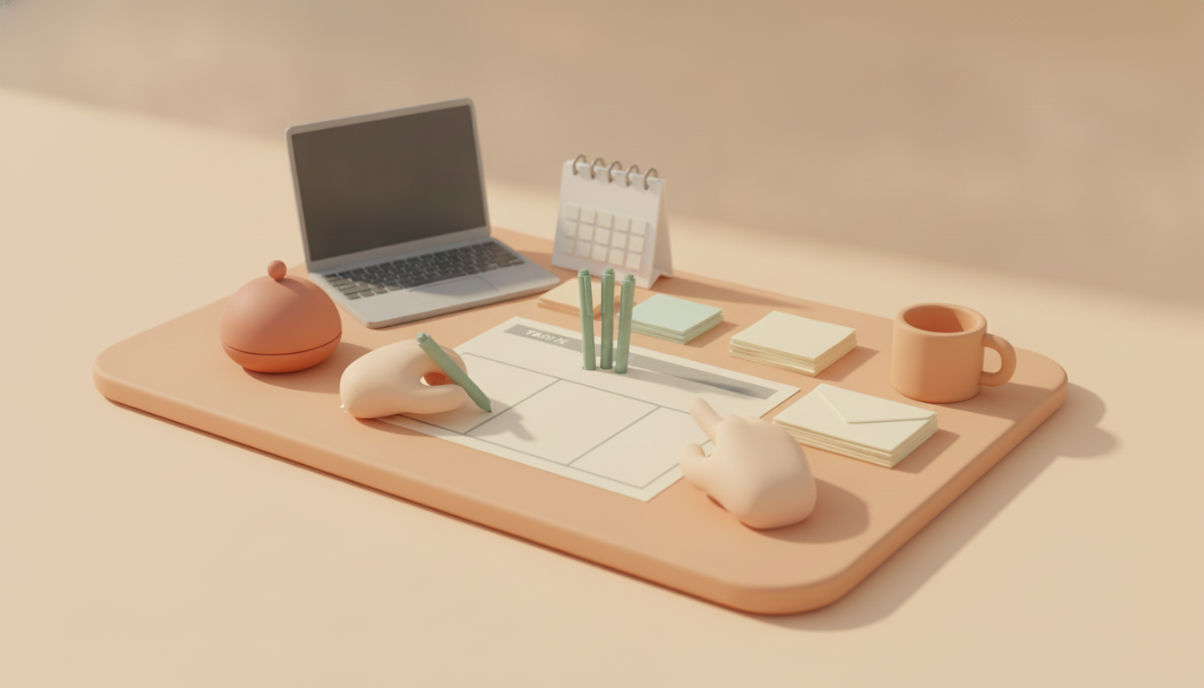 Two people breaking tasks into small steps at a table.