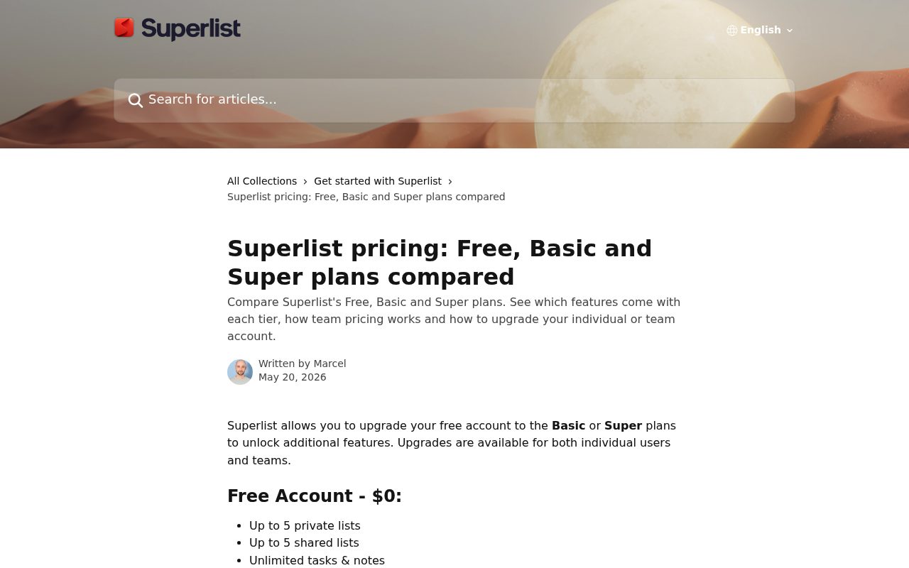Screenshot of the Superlist en page — Superlist: Best for Collaborative Lists With Built-In AI